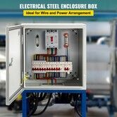 NEMA Steel Enclosure 20 x 20 x 6\'\' NEMA 4X Steel Electrical Box IP66 Waterproof & Dustproof Outdoor/Indoor Electrical Junction Box with Mounting Plate