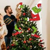 4Pcs Grinch Christmas Decoration Grinch Christmas Tree Topper Head Arm Leg for Christmas Tree Party Supplies Gift Home Decoration