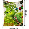 130*150CM Grinch Blanket for Christmas Cartoon Throw Blanket for Couch Soft and Warm,Blankets for Bedroom Living Room Travel Decorations