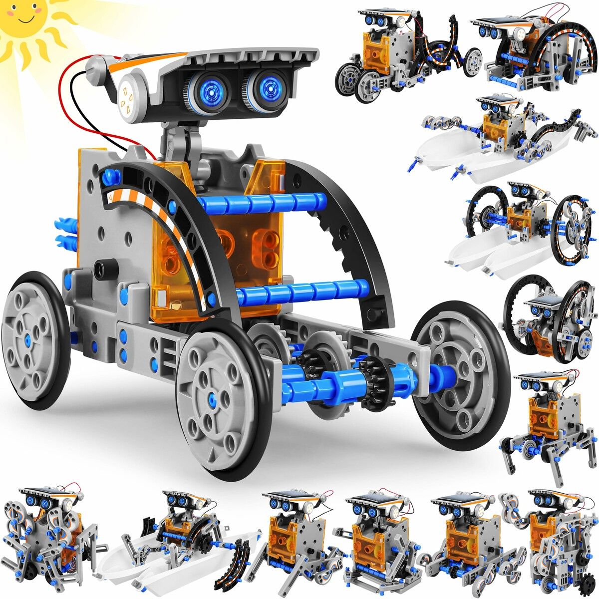 STEM 13in1 Education Solar Battery  Dual Power Robots Toys  DIY Educational Toy Science Kits Experiment Robotics Set Birthday Chirstmas Gifts