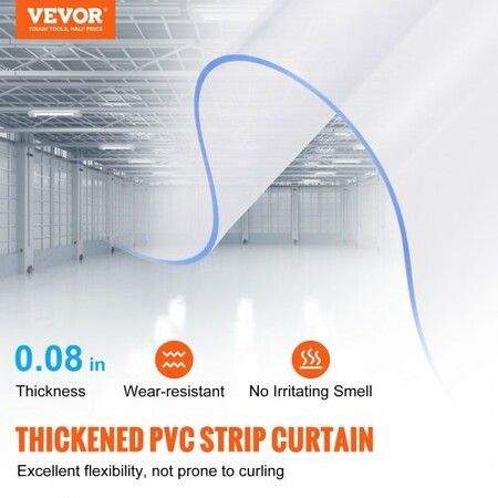 Strip Curtain 96" Height x 72" Width 0.08" Thickness 12PCS Clear PVC Strip Door Curtain Freezer Curtain Plastic Door Strips for Walk in Freezers
