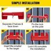 Cargo Container Lock 9.84"-17.32" Locking Distance Semi Truck Door Locks with 2 Keys Shipping Container Accessories Red Powder-Coated with Spring Lock