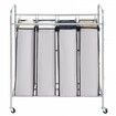 Laundry Sorter Cart 4 Section Laundry Hamper with Heavy Duty Lockable Wheels and 4 Removable Bags Rolling Laundry Basket Sorter for Clothes Storage