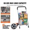 Folding Shopping Cart 66 lbs Max Load Capacity Grocery Utility Cart with Rolling Swivel Wheels Heavy Duty Foldable Laundry Basket Trolley Compact