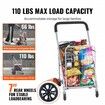 Folding Shopping Cart 110 lbs Max Load Capacity Grocery Utility Cart with Rolling Swivel Wheels Heavy Duty Foldable Laundry Basket Trolley Compact