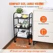 3-Tier Metal Rolling Cart Heavy Duty Utility Cart with Lockable Wheels Multi-Functional Storage Trolley with Handle for Office Living Room Kitchen Movable
