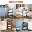 3-Tier Metal Rolling Cart Heavy Duty Utility Cart with Lockable Wheels Multi-Functional Storage Trolley with Handle for Office Living Room Kitchen Movable