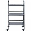 3-Tier Metal Rolling Cart Heavy Duty Utility Cart with Lockable Wheels Multi-Functional Storage Trolley with Handle for Office Living Room Kitchen Movable