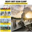 1 Ton Beam Clamp 1000KGS Beam Lifting Clamp HD Beam Hangers in Black