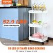 3-Tier Rolling Utility Cart Kitchen Cart with Lockable Wheels Multi-Functional Storage Trolley with Handle for Office Living Room Kitchen Movable Storage