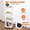 4-Tier Rolling Utility Cart Kitchen Cart with Lockable Wheels Multi-Functional Storage Trolley with Handle for Office Living Room Kitchen Movable Storage