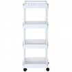 4-Tier Rolling Utility Cart Kitchen Cart with Lockable Wheels Multi-Functional Storage Trolley with Handle for Office Living Room Kitchen Movable Storage