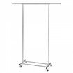 Clothes Rack with Wheels Heavy Duty Clothing Garment Rack with Hanging Rod and Bottom Storage Area Adjustable Length Clothing Rack 2 Lockable Wheels