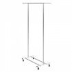 Clothes Rack with Wheels Heavy Duty Clothing Garment Rack with Hanging Rod and Bottom Storage Area Adjustable Length Clothing Rack 2 Lockable Wheels