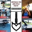 4 Pcs Devil Love-Shaped Handle Ring Bumper Warning Car Accessory Decorative Loops for Car Interior Exterior Decoration(Black with Black Suspenders)