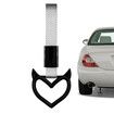 4 Pcs Devil Love-Shaped Handle Ring Bumper Warning Car Accessory Decorative Loops for Car Interior Exterior Decoration(Black with Silver suspenders)