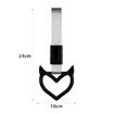 4 Pcs Devil Love-Shaped Handle Ring Bumper Warning Car Accessory Decorative Loops for Car Interior Exterior Decoration(Black with Silver suspenders)