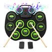 Electronic Drum Set, 9 Pads Roll Up Electric Drum Kit With Bluetooth, 2 Built in Speaker, Headphone Jack for Kids Beginners Age 3 Up