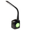 LED Desk Lamp with Clock, Color Changing Nightlight Pen Holder,Desk Light with USB Charger,Table Light for Home,Office,Bedroom-Black