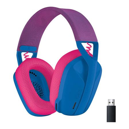 G435 Wireless Bluetooth Gaming Headset,  Lightweight, built in mics, 18h battery, compatible with Dolby Atmos, PC, PS4, PS5, Mobile, Blue