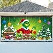 Christmas Garage Door Decorations Banner Cover, 400x180CM Large Backdrop Outdoor, Merry Xmas Holiday Decor