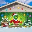 Christmas Garage Door Decorations Banner Cover, 400x180CM Large Backdrop Outdoor, Merry Xmas Holiday Decor