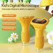 Kids Portable Microscope with 2 Inch Screen 200x Zoom Mini Digital Handheld Magnifying Glass Camera,Christmas Gifts for Age 3+(Yellow)