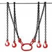 Chain Sling 9/32" X 10' Engine Lift Chain G80 Alloy Steel Engine Chain Hoist Lifts 3 Ton with 4 Leg Grab Hooks and Adjuster