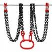 Chain Sling 9/32" X 10' Engine Lift Chain G80 Alloy Steel Engine Chain Hoist Lifts 3 Ton with 4 Leg Grab Hooks and Adjuster