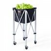 Foldable Tennis Ball Hopper Holds 180 Tennis Balls Lightweight Aluminum Alloy Tennis Ball Basket Cart with Wheels Removable Bag Carry Bag Portable Sports