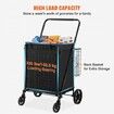 Folding Shopping Cart Rolling Grocery Cart with Double Baskets 330 LBS