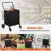 Folding Shopping Cart Rolling Grocery Cart with Double Baskets 330 LBS