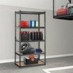 Storage Shelving Unit 5-Tier Adjustable 907 kg Capacity Heavy Duty Garage Shelves Metal Organizer Utility Rack Black 90L x 45W x 183H cm