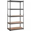 Storage Shelving Unit 5-Tier Adjustable 907 kg Capacity Heavy Duty Garage Shelves Metal Organizer Utility Rack Black 90L x 45W x 183H cm