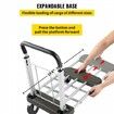 Platform Truck Foldable Compact Platform Cart Adjustable Length Aluminum Folding Cart Telescoping Handle with 4 Wheels 330 LBS Capacity