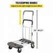 Platform Truck Foldable Compact Platform Cart Adjustable Length Aluminum Folding Cart Telescoping Handle with 4 Wheels 330 LBS Capacity