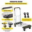 Platform Truck Foldable Compact Platform Cart Adjustable Length Aluminum Folding Cart Telescoping Handle with 4 Wheels 330 LBS Capacity