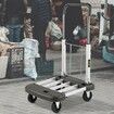 Platform Truck Foldable Compact Platform Cart Adjustable Length Aluminum Folding Cart Telescoping Handle with 4 Wheels 330 LBS Capacity