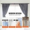 Double Rod Curtain Rods 72-144 inches(6-12ft) Adjustable Length Black Double Curtain Rods with Cap Finials 1" and 3/4" Diameter Double Window Drapery Rod