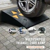 Rubber Curb Ramp 2 Pack 12.7 cm Rise Height Heavy-Duty 15 tons Load Capacity Threshold Ramps Driveway Ramps with Stable Grid Structure