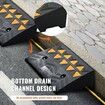 Rubber Curb Ramp 2 Pack 12.7 cm Rise Height Heavy-Duty 15 tons Load Capacity Threshold Ramps Driveway Ramps with Stable Grid Structure