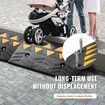 Rubber Curb Ramp 2 Pack 12.7 cm Rise Height Heavy-Duty 15 tons Load Capacity Threshold Ramps Driveway Ramps with Stable Grid Structure