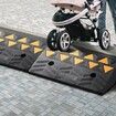 Rubber Curb Ramp 2 Pack 12.7 cm Rise Height Heavy-Duty 15 tons Load Capacity Threshold Ramps Driveway Ramps with Stable Grid Structure