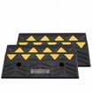 Rubber Curb Ramp 2 Pack 12.7 cm Rise Height Heavy-Duty 15 tons Load Capacity Threshold Ramps Driveway Ramps with Stable Grid Structure