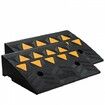 Rubber Curb Ramp 2 Pack 12.7 cm Rise Height Heavy-Duty 15 tons Load Capacity Threshold Ramps Driveway Ramps with Stable Grid Structure