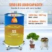 250 L Heavy Duty Drum Dolly 567 kg Load Capacity Barrel Dolly Cart Drum Caddy Non Tipping Hand Truck Capacity Dollies with Steel Frame 5 Casters Wheel