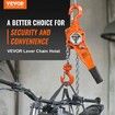 Manual Lever Chain Hoist 3/4 Ton 1650 lbs Capacity 5 FT Come Along G80 Galvanized Carbon Steel with Weston Double-Pawl Brake Auto Chain Leading