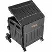 Stair Climbing Cart 53L Foldable Shopping Cart w/ Lid & Adjustable Handle