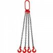 4 Legs Chain Sling with Sling Hook G80 8MM X 1M Lifting Chain Slings Chain Hanging with Shortners Crane Grade 80 4T/ 3992KGS Heavy Duty Lifting Chain