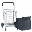 Folding Shopping Cart 200 lbs Max Load Capacity Grocery Utility Cart with Rolling Swivel Wheels and Bag Heavy Duty Foldable Laundry Basket Trolley Compact